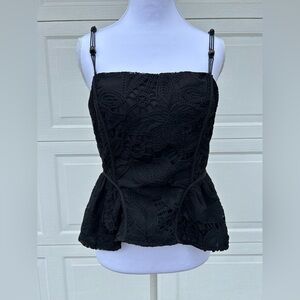 NWT🌷Ciebon Sleeveless Embroidered Lace Coordinating Peplum Cami Top